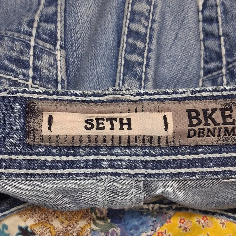 BKE Seth Jeans Mens 38 Regular Relaxed Fit Straight Leg Whiskered‎ Casual Pants